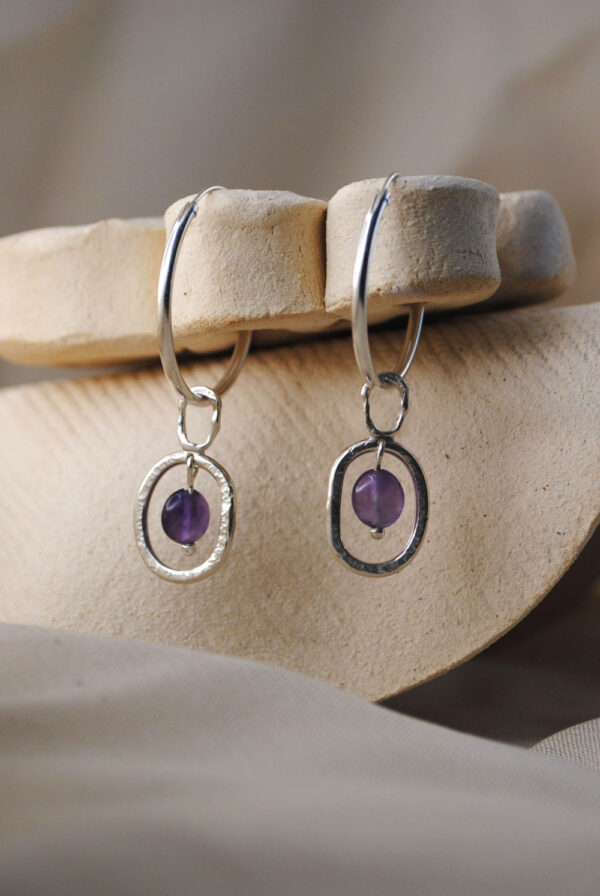 Aros Gotas Amatista - Imagen 2